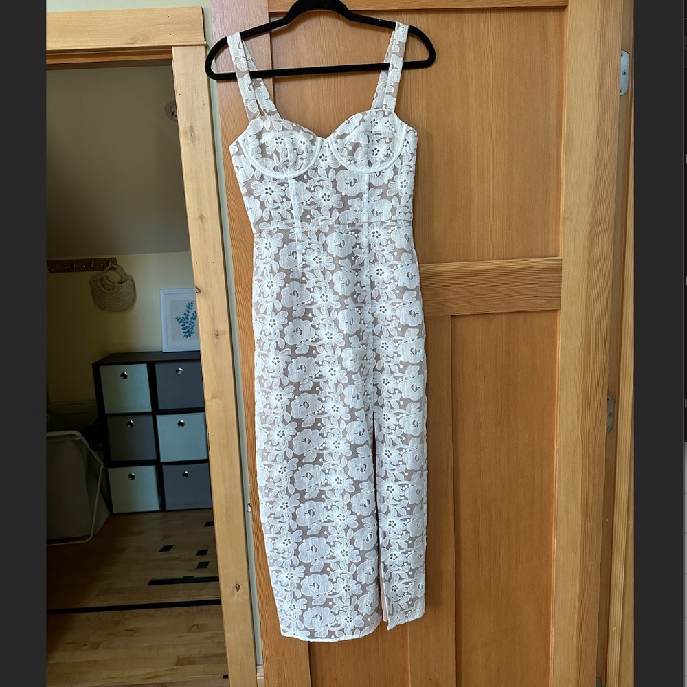 Anthropologie Hutch Slim Lace Corset Midi Dress